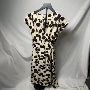 Banana Republic Black and Cream Midi Dress